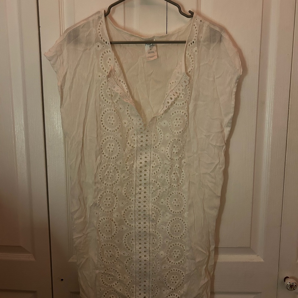 Kona Sol White Eyelet Swim Cover-Up